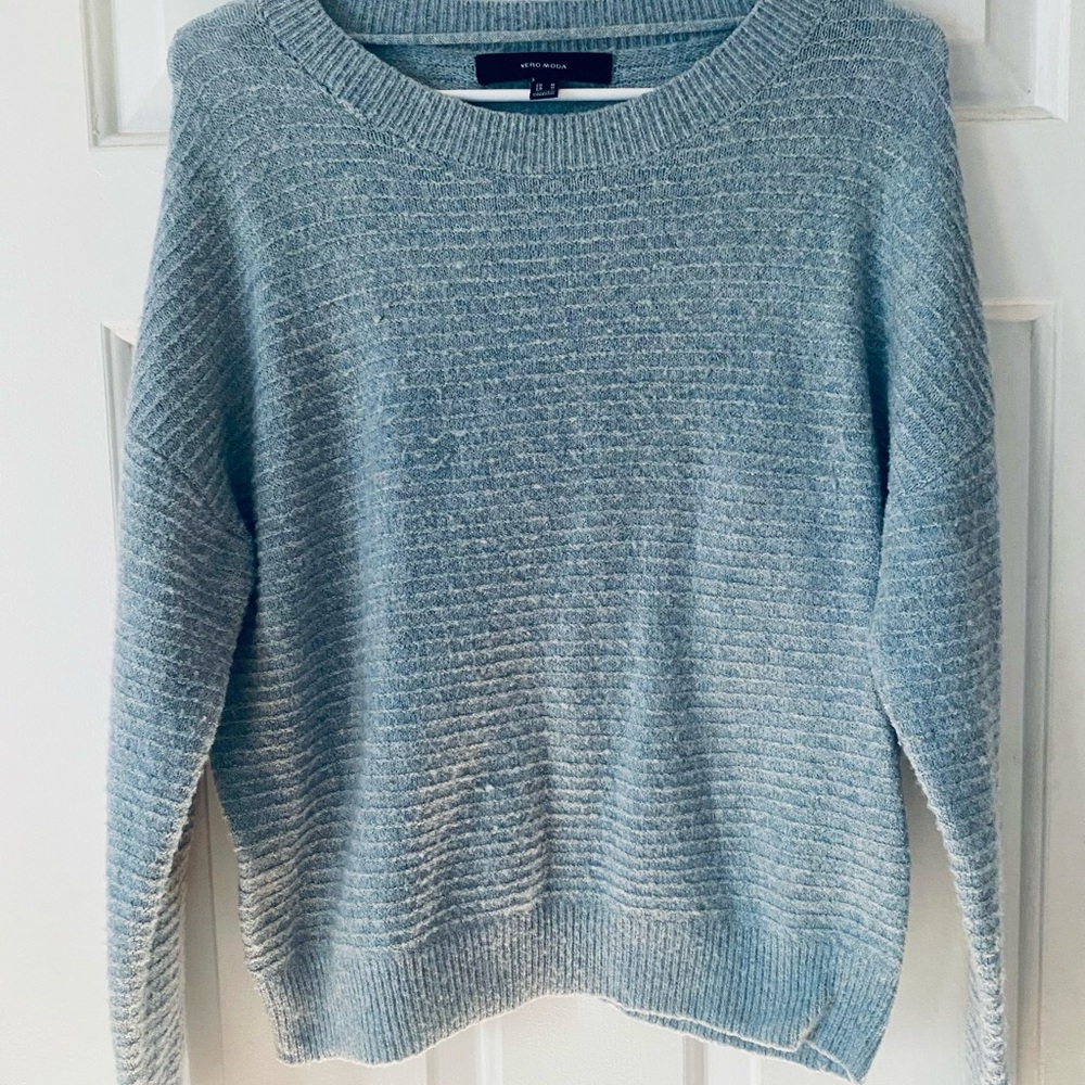 Vero Moda Soft Blue Knit Crew Neck Sweater